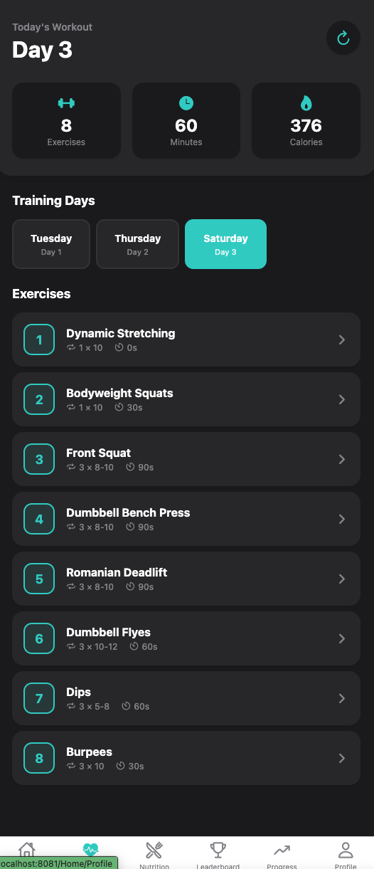 Smart Gym Pal - AI-Generated Workout Plans
